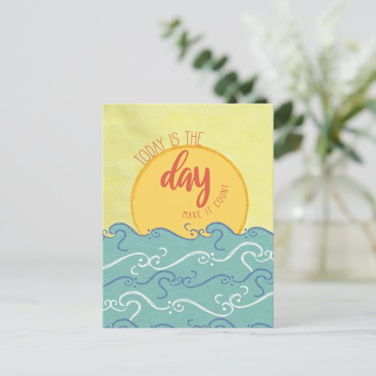 "Vandaag is de dag" citaat Briefkaart (Staand voorkant)