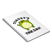 Vandaag is de dag Funny Toad Pun Notitieboek (Rechterzijde)