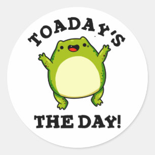 Vandaag is de Dag Grappige Pad Punt Ronde Sticker