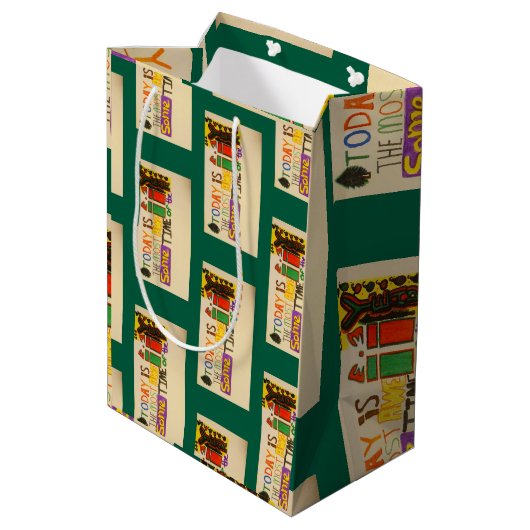 Vandaag is de meest geweldige tijd van het jaar medium cadeauzakje (Achterkant Gekanteld)