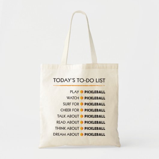 VANDAAG IS DE TE DOEN LIJST - PICKLEBALL TOTE BAG (Voorkant)