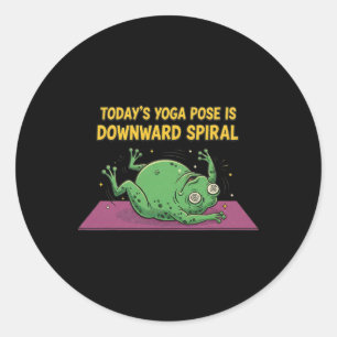 Vandaag is de yogahouding neerwaartse spiraal Funn Ronde Sticker