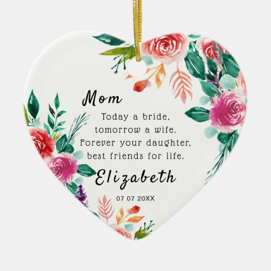 Vandaag is een bruidmoeder van het Bride Keepomwil Keramisch Ornament (Voorkant)