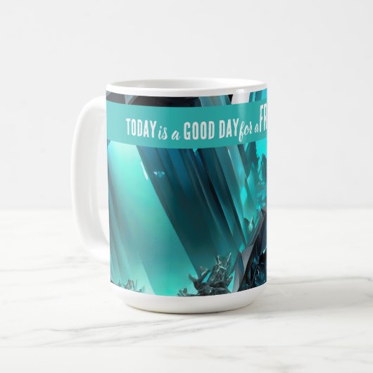 Vandaag is een goede dag frisse start Motivatie of Koffiemok (Voorkant links)