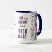 Vandaag is een goede dag frisse start Motivatie of Mok (Voorkant rechts)