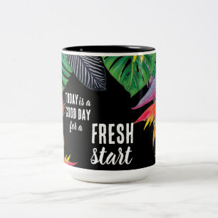 Vandaag is een goede dag frisse start Motivatie of Tweekleurige Koffiemok