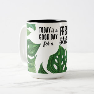 Vandaag is een goede dag frisse start Motivatie of Tweekleurige Koffiemok