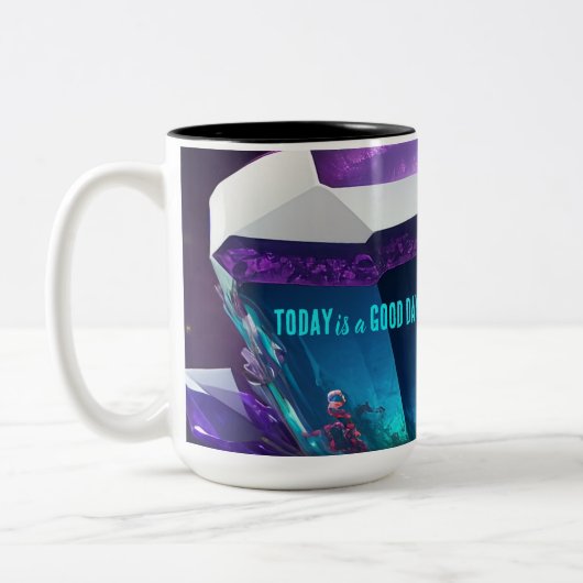 Vandaag is een goede dag frisse start Motivatie of Tweekleurige Koffiemok (Links)