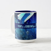 Vandaag is een goede dag frisse start Motivatie of Tweekleurige Koffiemok (Voorkant links)