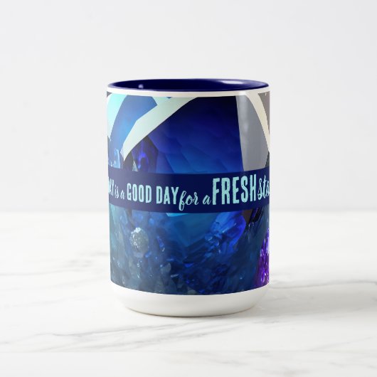 Vandaag is een goede dag frisse start Motivatie of Tweekleurige Koffiemok (Center)