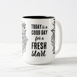 Vandaag is een goede dag frisse start Motivatie of Tweekleurige Koffiemok