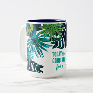 Vandaag is een goede dag frisse start Motivatie of Tweekleurige Koffiemok