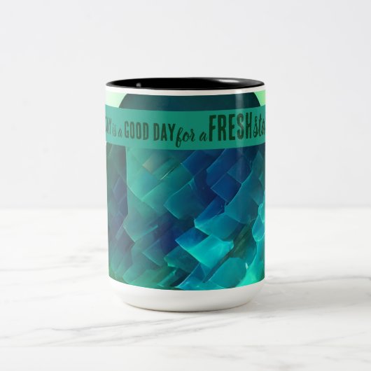 Vandaag is een goede dag frisse start Motivatie of Tweekleurige Koffiemok (Center)