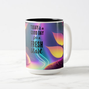 Vandaag is een goede dag frisse start Motivatie of Tweekleurige Koffiemok