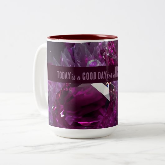 Vandaag is een goede dag frisse start Motivatie of Tweekleurige Koffiemok (Voorkant links)