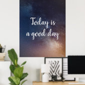 VANDAAG IS EEN GOEDE DAG - Night Sky Quote Poster (Thuiskantoor)