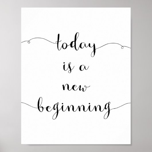 Vandaag is een nieuw begin motivatie poster (Voorkant)