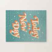 Vandaag is een nieuwe dag een positieve Quote Puzz Legpuzzel (Horizontaal)