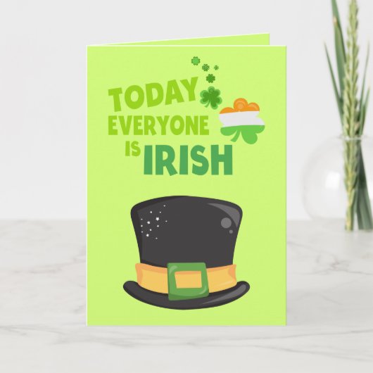 Vandaag is het allemaal Ierse St. Patrick's Day Kaart (Voorkant)