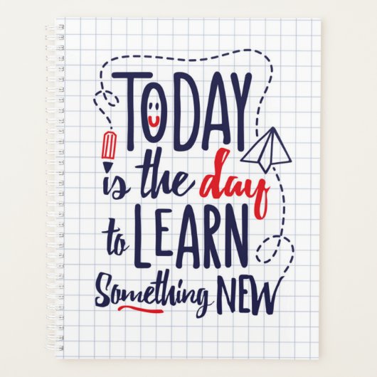 Vandaag is het de dag om iets nieuws te leren planner (Voorkant)