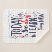 Vandaag is het de dag om iets nieuws te leren sherpa deken (Voorkant (horizontaal))