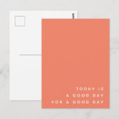 Vandaag is het een goede dag | Coral Trendy Modern Briefkaart (Voorkant / Achterkant)