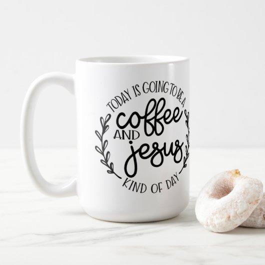 Vandaag is het een koffie en Jezus Koffiemok (Met donut)