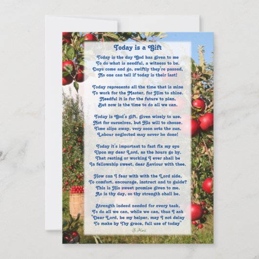 "Vandaag is het een Motivatie Christelijk gedicht  Bedankkaart (Voorkant)