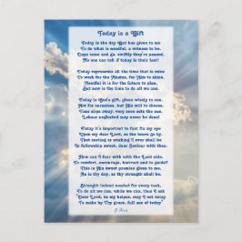 "Vandaag is het een Motivatie Christelijk gedicht Briefkaart