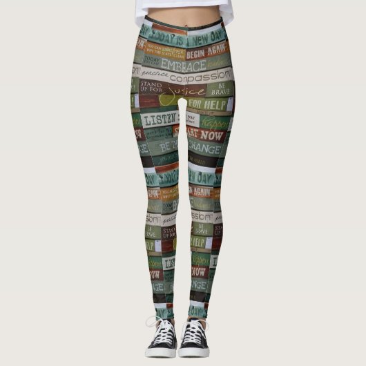 Vandaag is het een nieuwe dag voor Motivatie Leggi Leggings (Voorkant)