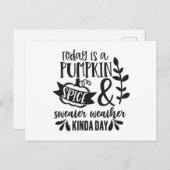 Vandaag is het een pompoenspice en Sweater Weather Briefkaart (Voorkant / Achterkant)