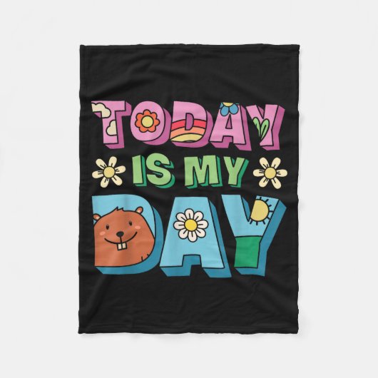 Vandaag is het Groundhog Day Funny Women Retro 60s Fleece Deken (Voorkant)