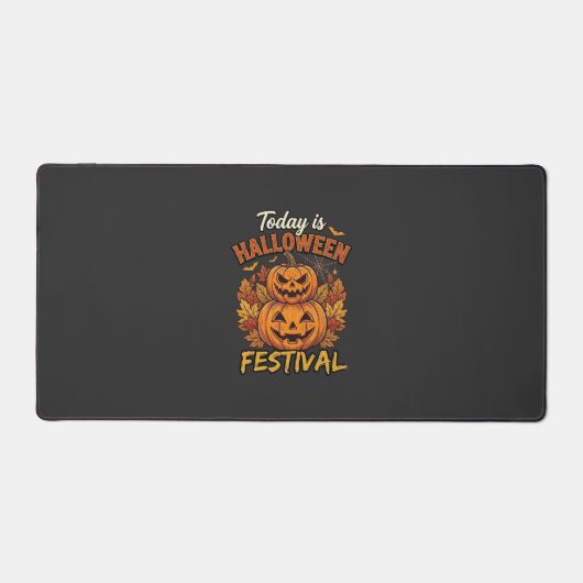 Vandaag is het Halloween-feest Gestapelde Pompoene Bureaumat (Voorkant)