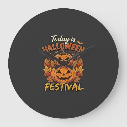 Vandaag is het Halloween-feest Gestapelde Pompoene Grote Klok (Voorkant)