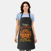 Vandaag is het Halloween-feest Gestapelde Pompoene Schort (Gedragen)