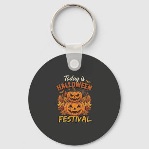 Vandaag is het Halloween-feest Gestapelde Pompoene Sleutelhanger