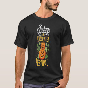 Vandaag is het Halloween Festival Gestapelde Pompo T-shirt