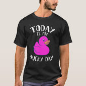 Vandaag is het mijn luie heerlijke dag roze rubber t-shirt (Voorkant)
