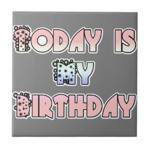 Vandaag is het mijn verjaardag Baby Roze Kunstprin Tegeltje