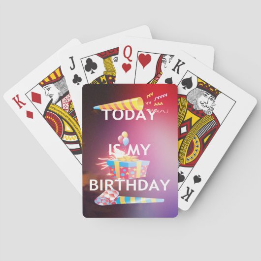 Vandaag is het mijn verjaardag Kunstprint Pokerkaarten (Achterkant)