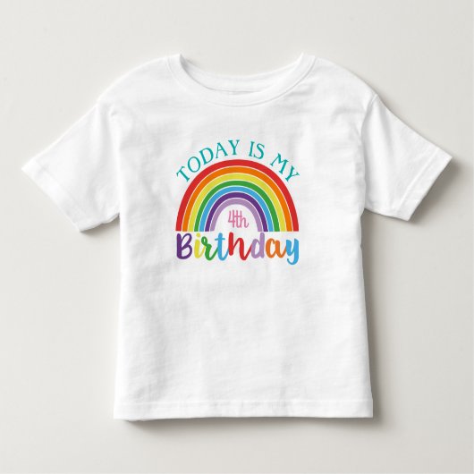 Vandaag Is Het Mijn Verjaardag Regenboog Voeg Uw L Kinder Shirts (Voorkant)