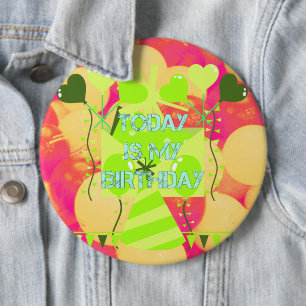 Vandaag is het mijn verjaardag ronde button 6,0 cm