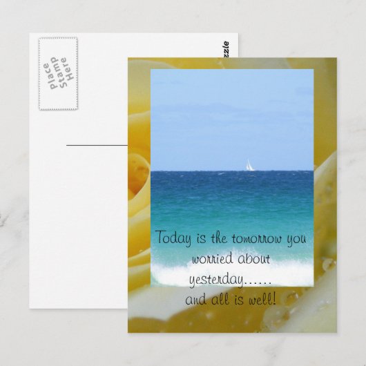 Vandaag is het morgen dat je w... briefkaart (Voorkant / Achterkant)