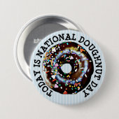 Vandaag is het Nationale Doughnut Dag Knop Ronde Button 7,6 Cm (Voorkant /achterkant)