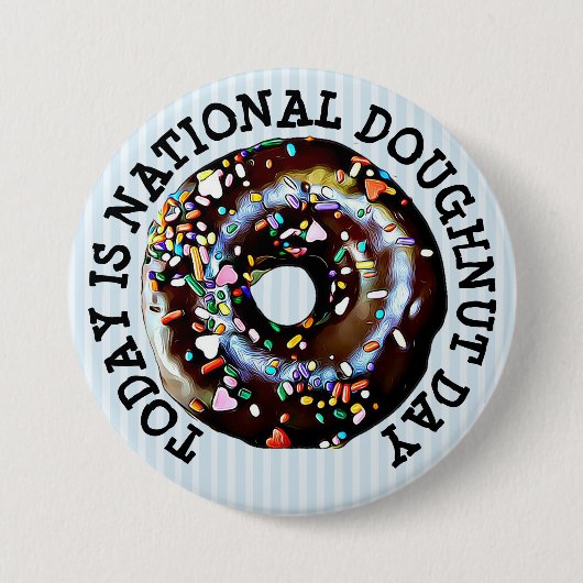 Vandaag is het Nationale Doughnut Dag Knop Ronde Button 7,6 Cm (Voorkant)
