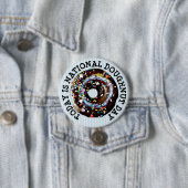 Vandaag is het Nationale Doughnut Dag Knop Ronde Button 7,6 Cm (In situ)