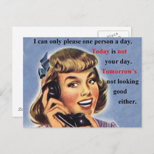 Vandaag is het niet uw dag - de mok van het Afbeel Briefkaart (Voorkant / Achterkant)