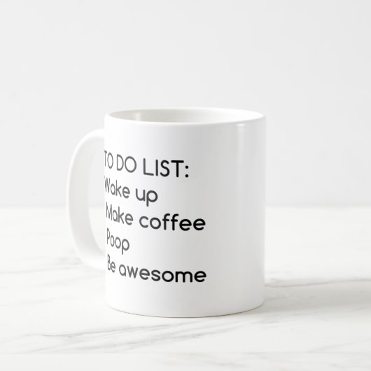 Vandaag is het om de grappige Mok van de Koffie va (Voorkant links)