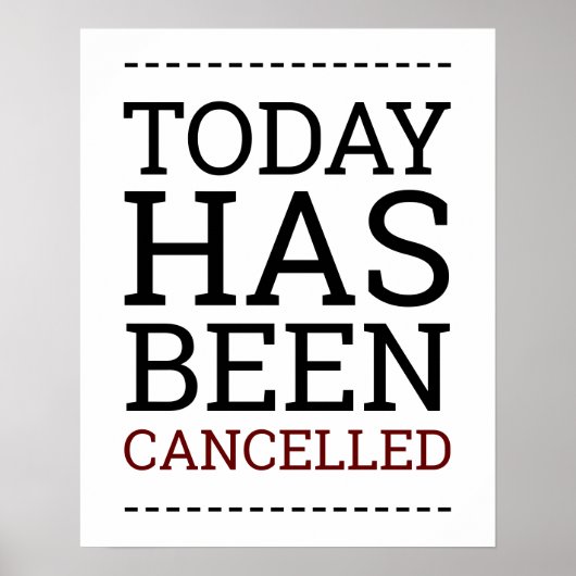 Vandaag is het Poster geannuleerd (Voorkant)