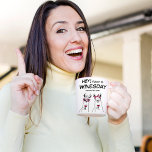 Vandaag is het Winesday Funny Quote Coffee Mok<br><div class="desc">Snip in stijl op "Winesday" met deze heerlijke koffie mok met een grappige wijnquote en retro charme. Perfect voor wijnliefhebbers, deze schattige en geïllustreerde mok kan worden gepersonaliseerd met aangepaste tekst, het toevoegen van een extra laag van charme dat maakt het een ideaal geschenk voor wijn-thema vrijgezellenfeesten of elke wijnliefhebber....</div>